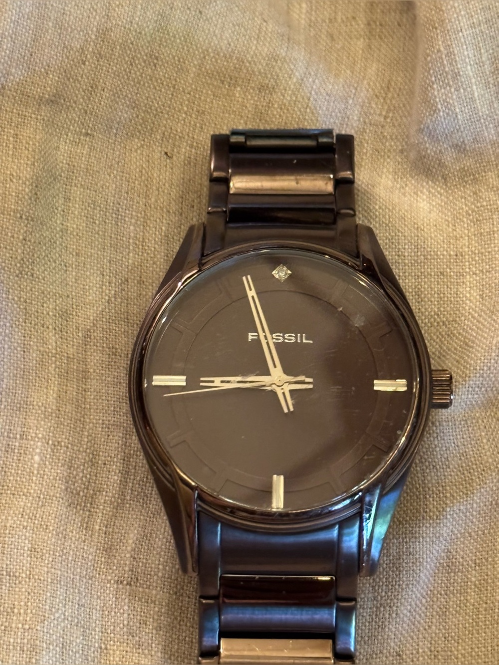 Fossil Men’s bronze Stainless Steel Analog Watch with genuine diamond